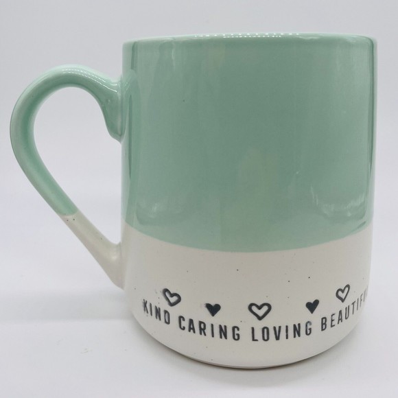 Sheffield Home Large Coffee Mug Tea Cup Green Caring Loving Beautiful Mint - Picture 2 of 4